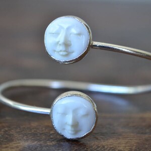 Man in the Moon Bracelet /// Moon Face Jewelry, Women's Gifts, Electroformed bangles, Moon, Celestial, Luna, Birthday, Statement Accessories image 4