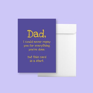 Cute & heartfelt Father's Day Card Father's Day Card From Son/Daughter Gifts for Fathers Day Fathers Day Gift from Kids for Dad