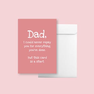 Cute & heartfelt Father's Day Card Father's Day Card From Son/Daughter Gifts for Fathers Day Fathers Day Gift from Kids for Dad