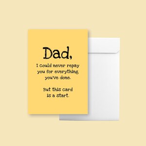 Cute & heartfelt Father's Day Card Father's Day Card From Son/Daughter Gifts for Fathers Day Fathers Day Gift from Kids for Dad