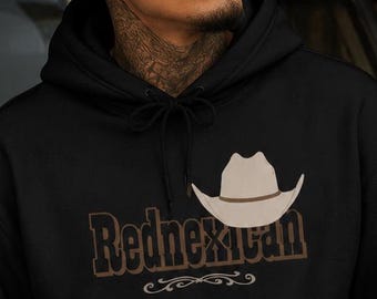 Rednexican Cowboy Graphic Hoodie: Unisex Western Style Sweatshirt