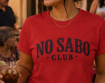 No Sabo Club T-Shirt | Retro Collegiate Text Tee