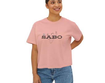 No Sabo Boxy Tee: Women's Trendy Cropped Cotton Top