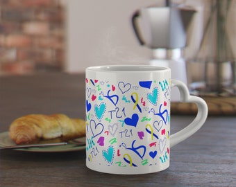 Down Syndrome Awareness Mug: Heart Handle Ceramic Mug
