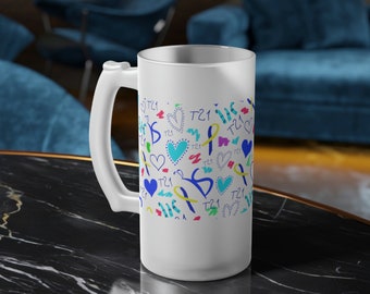 Down Syndrome Awareness Frosted Glass Beer Mug