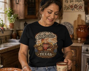 Necesito Mi Cafecito Texas Tee | Coffee Retro Illustration