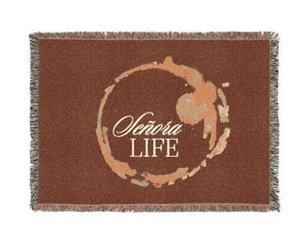 Cotton Woven Blanket with Fringed Edges - Customizable Artwork