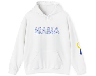 Down Syndrome Mama Floral Hoodie: Unisex Cotton-Poly Blend