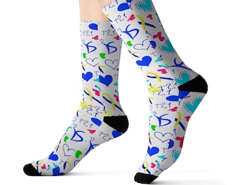 Down Syndrome Awareness Socks: T21 Blue & Yellow Print
