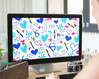 Wallpaper, Down Syndrome Awareness Wallpaper: Desktop & Phone Background (Digital Download)
