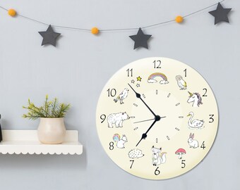 Kinder Wanduhr, Stille Wanduhr, Kinderzimmer Wanduhr, Kinder Wanduhr, Kinder Uhr, Stille Wanduhr, Kinderzimmer Dekor