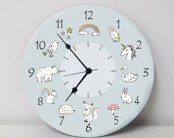 Kids Wall Clock, Nursery Clock, Nursery Wall Clock, Childrens Wall Clock, Kids Clock, Childrens Clock, Silent Wall Clock, Nursery Decor