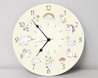 Kids Wall Clock, Nursery Clock, Nursery Wall Clock, Childrens Wall Clock, Kids Clock, Childrens Clock, Silent Wall Clock, Nursery Decor