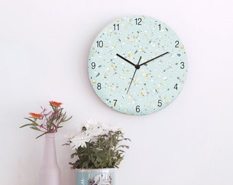 Kitchen Wall Clock Round, Contemporary wall clock Gift, Modern wall clock Silent, Colorful wall clock, Boho Home décor wall clock