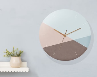 Geometric Wall Clock, Minimalist Wall Clock , Large Wall Clock, Modern Wall Clock, Decorative Bedroom Wall Clock, Analog Silent Wall Clock