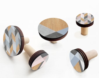 Set of 5 wooden wall hooks, Wall Coat Hooks, Wall Hangers for Entryways, Bathroom Wall Hooks, Kitchen Wall Hooks, Decorative Wall Hooks