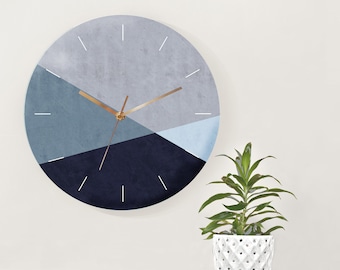 Geometric Wall Clock, Minimalist Wall Clock , Large Wall Clock, Modern Wall Clock, Decorative Bedroom Wall Clock, Analog Silent Wall Clock