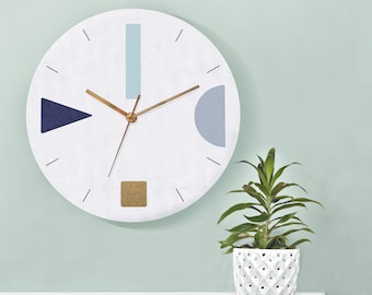 Large Silent Wooden Wall Clock , Modern Minimalist Wall Décor , Scandinavian Style Clock for Home & Office  , Contemporary  Wall Accent
