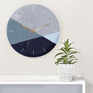 Geometric Wall Clock, Minimalist Wall Clock , Large Wall Clock, Modern Wall Clock, Decorative Bedroom Wall Clock, Analog Silent Wall Clock