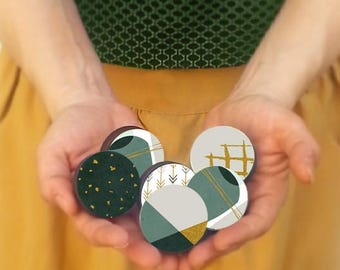 Modern Drawer Knob, Decorative Dresser Knob, Colorful Cabinet Knob, Wooden Knobs with Geometric Design, Minimalist Furniture Hardware