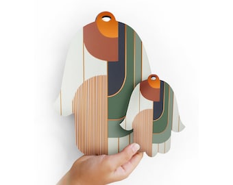 Hamsa Wall Decor, Hamsa Gift Protection, Jewish Wedding Gifts for home, Good Luck Wall Decor, Wall hanging Modern Hamsa, Wood Hamsa Wall Art