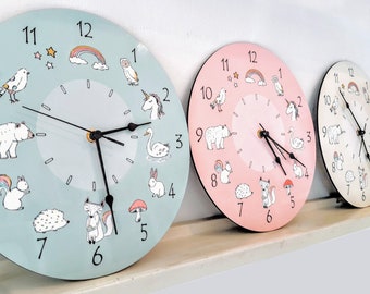 Kids Wall Clock, Nursery Clock, Nursery Wall Clock, Childrens Wall Clock, Kids Clock, Childrens Clock, Silent Wall Clock, Nursery Decor