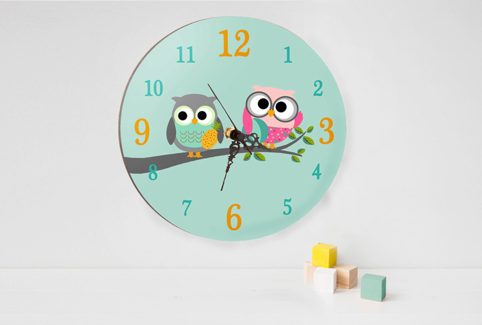 Kids Wall Clock Nursery Clock Nursery Wall Clock Childrens Etsy