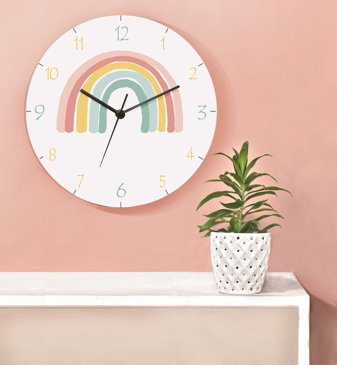 Kids Wall Clock Nursery Clock Nursery Wall Clock Childrens Etsy