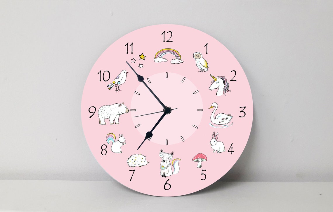 Kids Wall Clock Nursery Clock Nursery Wall Clock Childrens Etsy