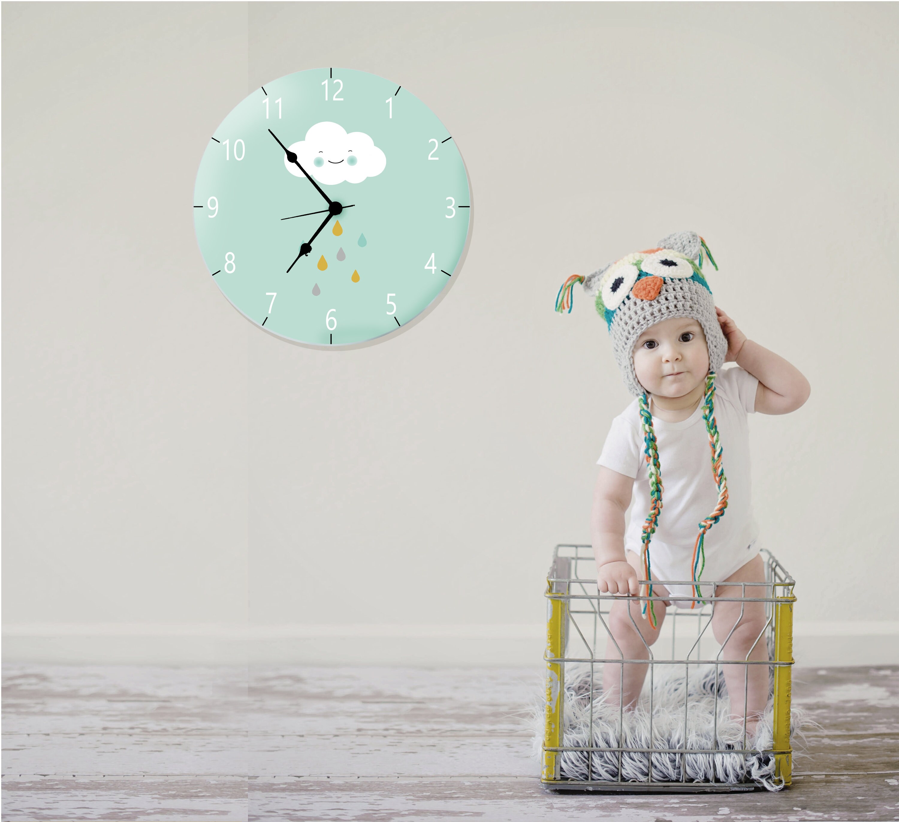 Kids Wall Clock Nursery Clock Nursery Wall Clock Childrens Etsy
