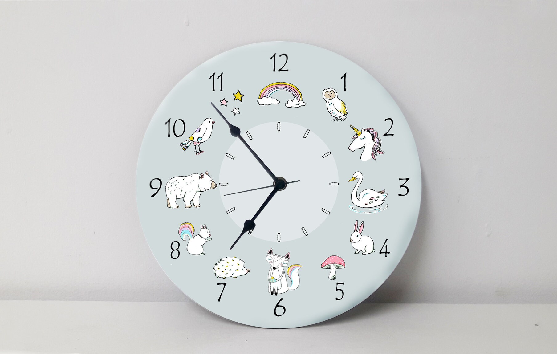 Kids Wall Clock Nursery Clock Nursery Wall Clock Childrens Etsy