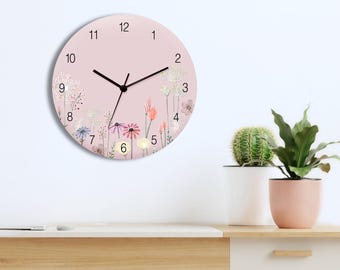 Colorful Modern Clock, Boho Home Decor Wall Clock, Unique Wall Clock With Numbers, Scandinavian Wall Clock,  Round Large Wall Clock