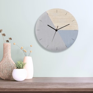Minimalist Wall Clock , Large Silent And Stylish Clock, Modern Scandinavian Design, Stylish Boho Home Accent, Neutral Wooden Wall Clock
