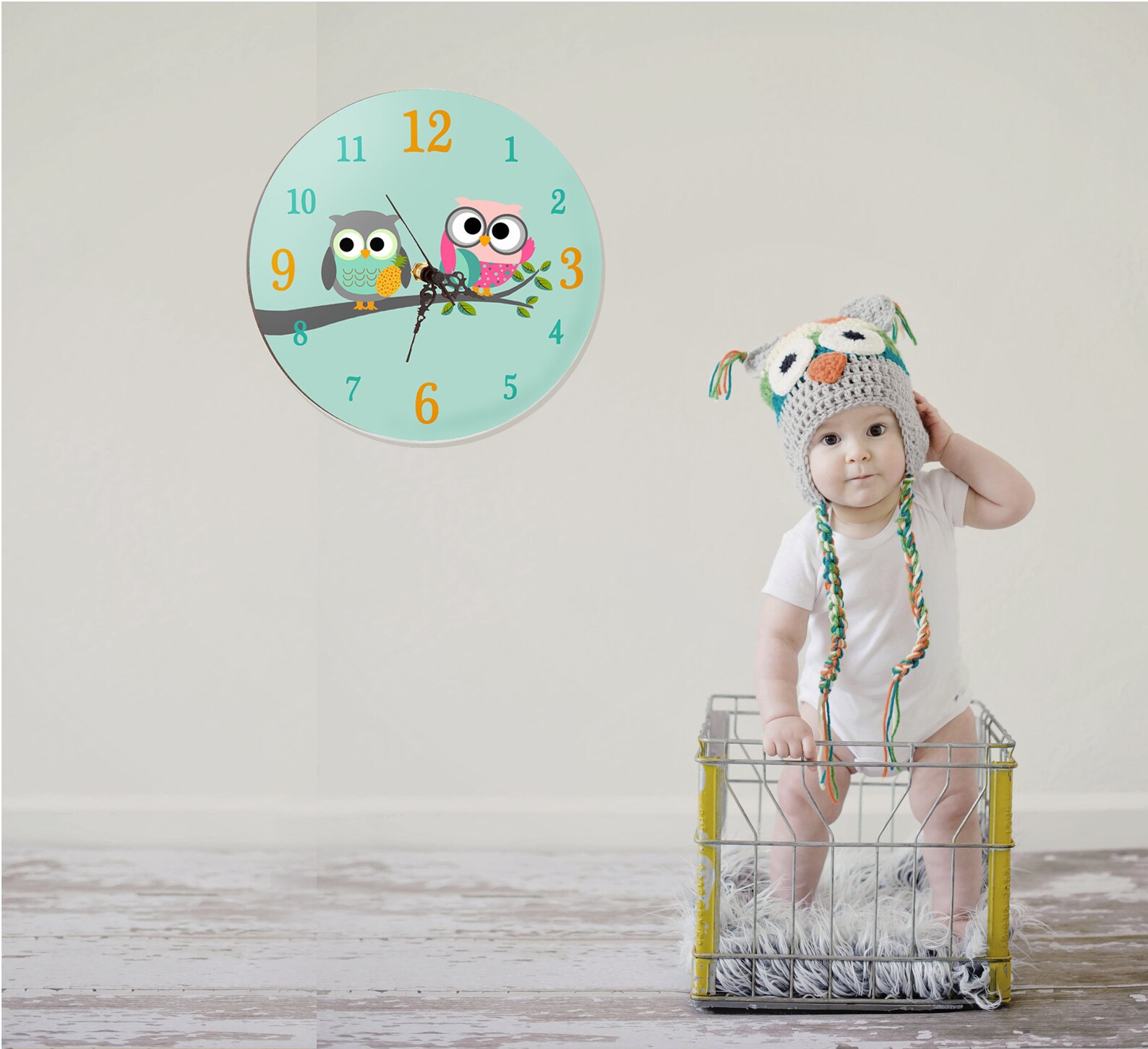 Kids Wall Clock Nursery Clock Nursery Wall Clock Childrens Etsy