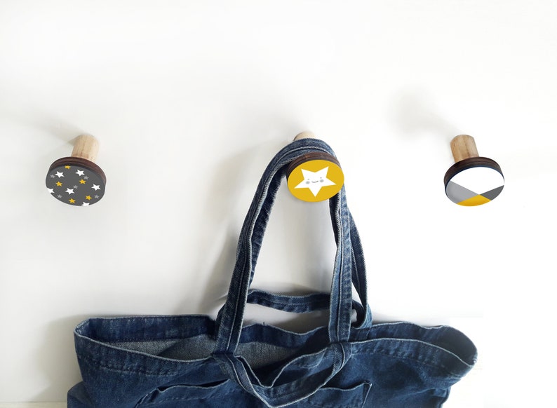 Wood Kids Wall Hooks Kids Wall Hangers Kids Wall Racks Wall Etsy