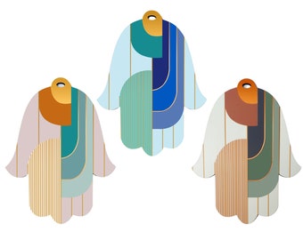 modern judaica art, Hamsa wall hanging, Hamsa Hand Gift Protection, Hand made in israel, wood hamsa wall art, Home blessing Hamsa Hand