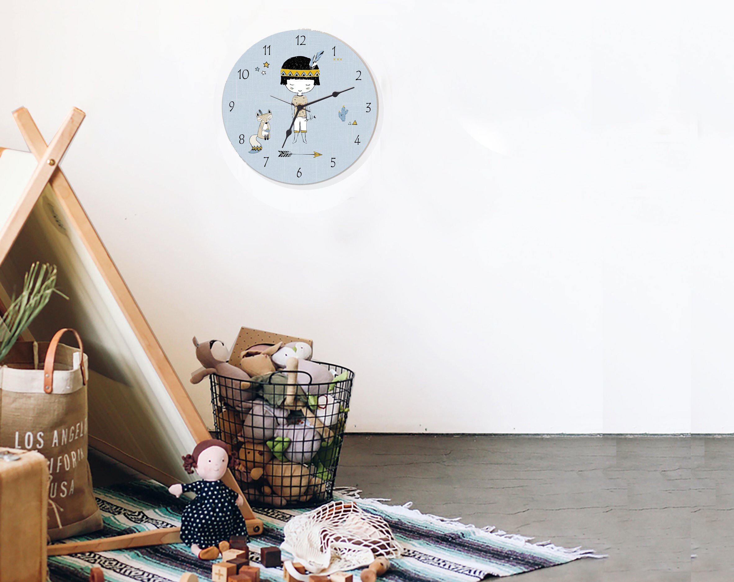 Kids Wall Clock Nursery Clock Nursery Wall Clock Childrens Etsy