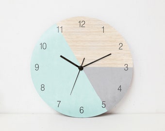 Geometric Wall Clock, Minimalist Wall Clock , Large Wall Clock, Modern Wall Clock, Decorative Bedroom Wall Clock, Analog Silent Wall Clock