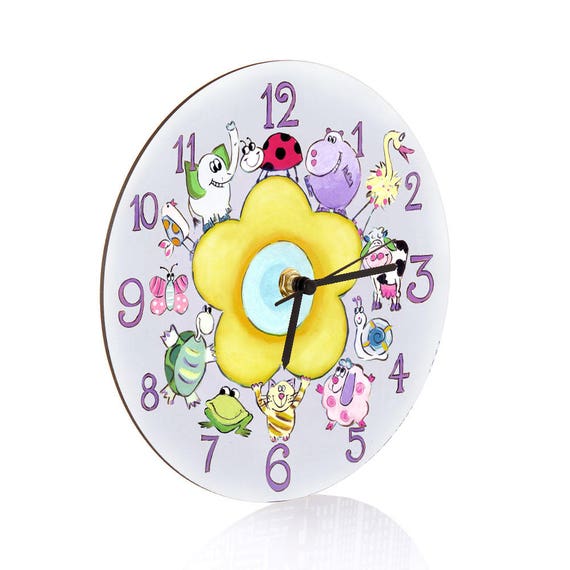 Kids Wall Clock Nursery Clock Nursery Wall Clock Childrens Etsy