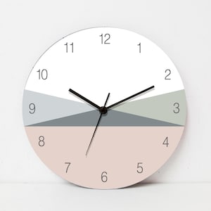 Minimalist Wall Clock, Modern Silent Wooden Clock, Large Scandinavian Home Décor, Round Wall Clock, Wall Clock for Home & Office Decor