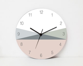Minimalist Wall Clock, Modern Silent Wooden Clock, Large Scandinavian Home Décor, Round Wall Clock, Wall Clock for Home & Office Decor