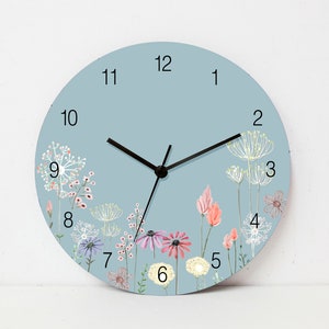 Boho Home Decor Wall Clock , Unique Wall Clock With Numbers , Scandinavian Wall Clock , Colorful Modern Clock , Round Large Wall Clock