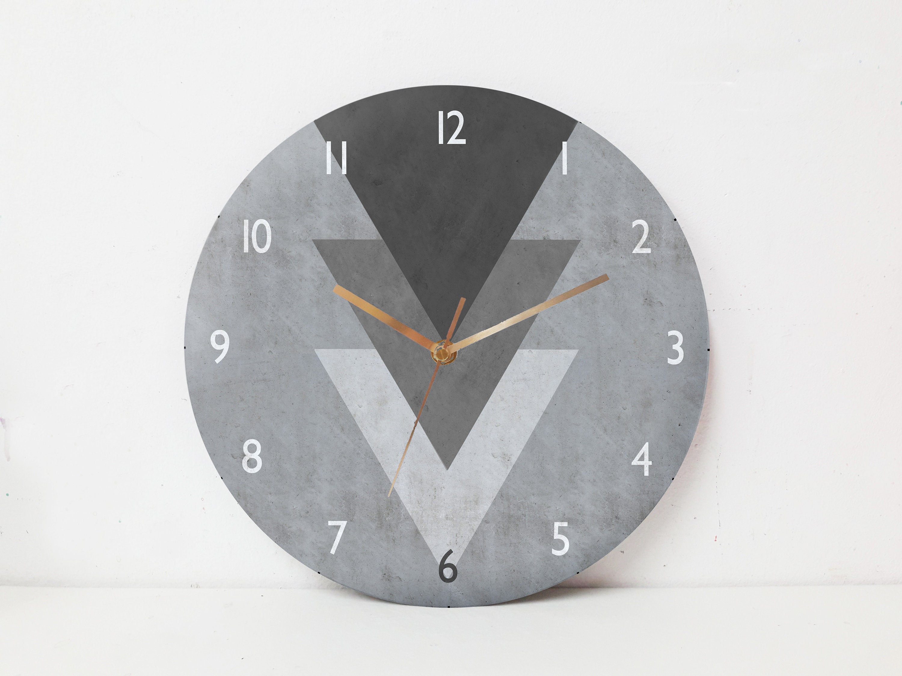 Geometric Wall Clock Minimalist Wall Clock Large Wall | Etsy