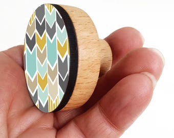 Nursery Dresser Knobs, Modern Pulls for Kids Room Drawers , Colorful Cabinet Knob, Scandinavian design for Kids , Round wooden drawer knobs