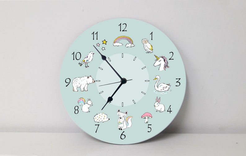 Kids Wall Clock Nursery Clock Nursery Wall Clock Childrens Etsy