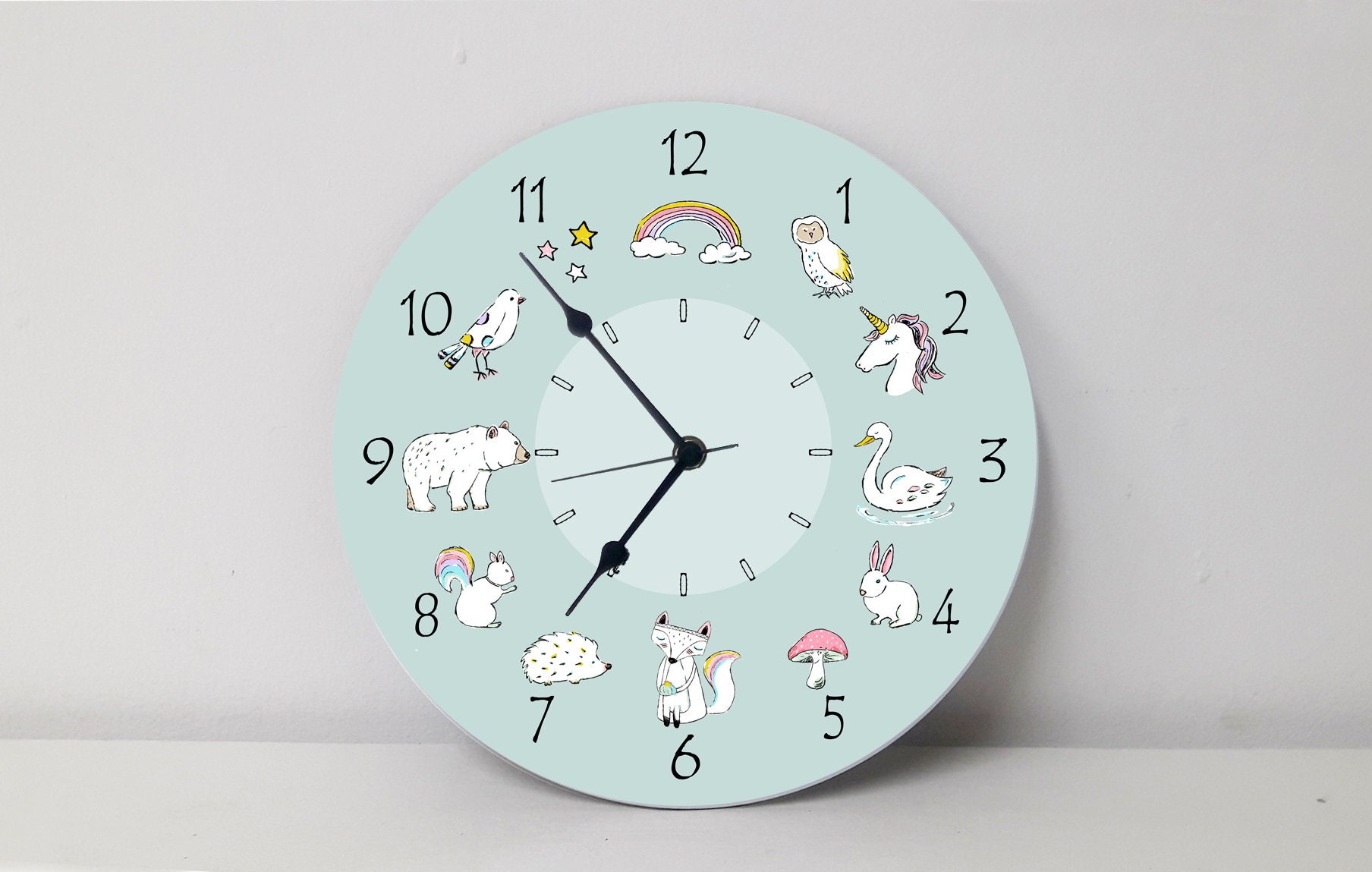 Kids Wall Clock Nursery Clock Nursery Wall Clock Childrens Etsy