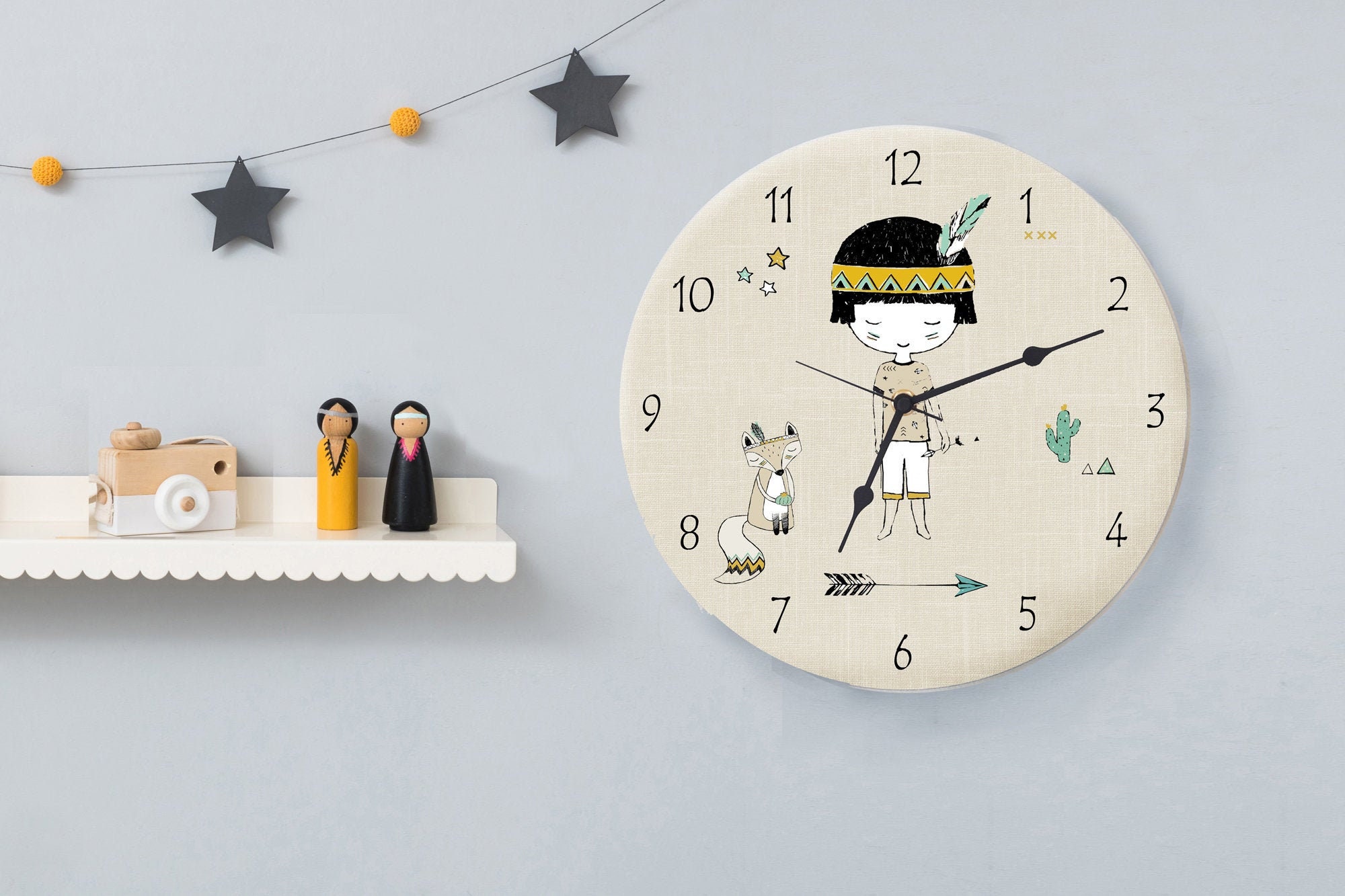 Kids Wall Clock Nursery Clock Nursery Wall Clock Childrens Etsy
