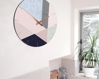 Scandinavian Wall Clock , Silent Wall Clock With Numbers , Minimalist Design Printed In Wood , Round Wall Clock ,  Contemporary  Home Style