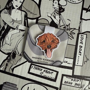 Cute dog magnetic bookmark | Page marker for book lovers, teachers, readers, stationery lovers, dog owners