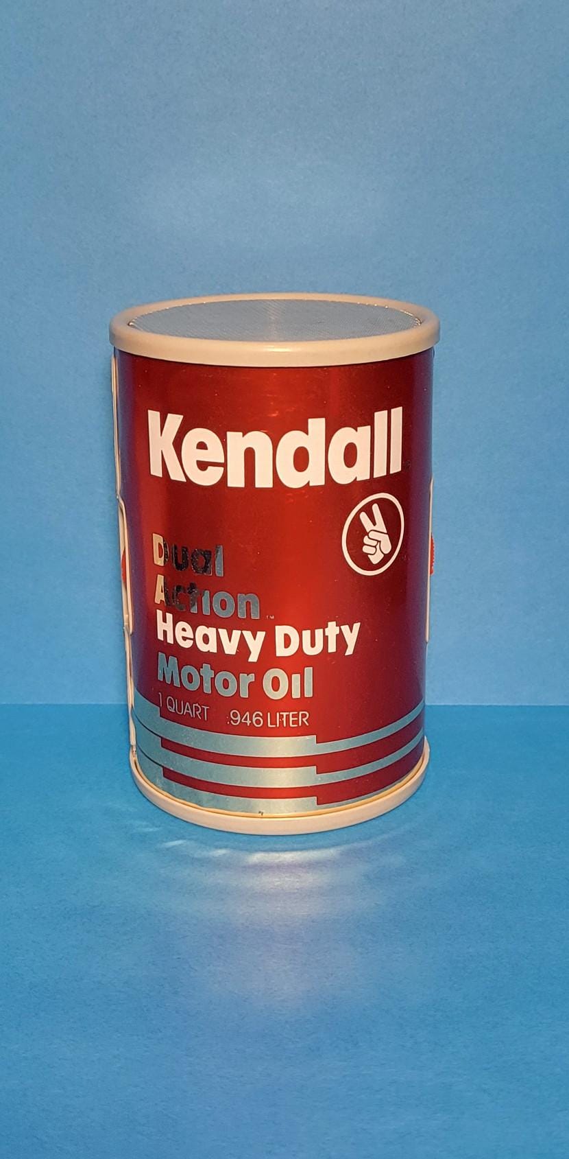 80s Kendall ケンドル　オイル缶　ビンテージ Vintage KENDALL MOTOR Oil Can Pint Bradford Pa. Full Red
